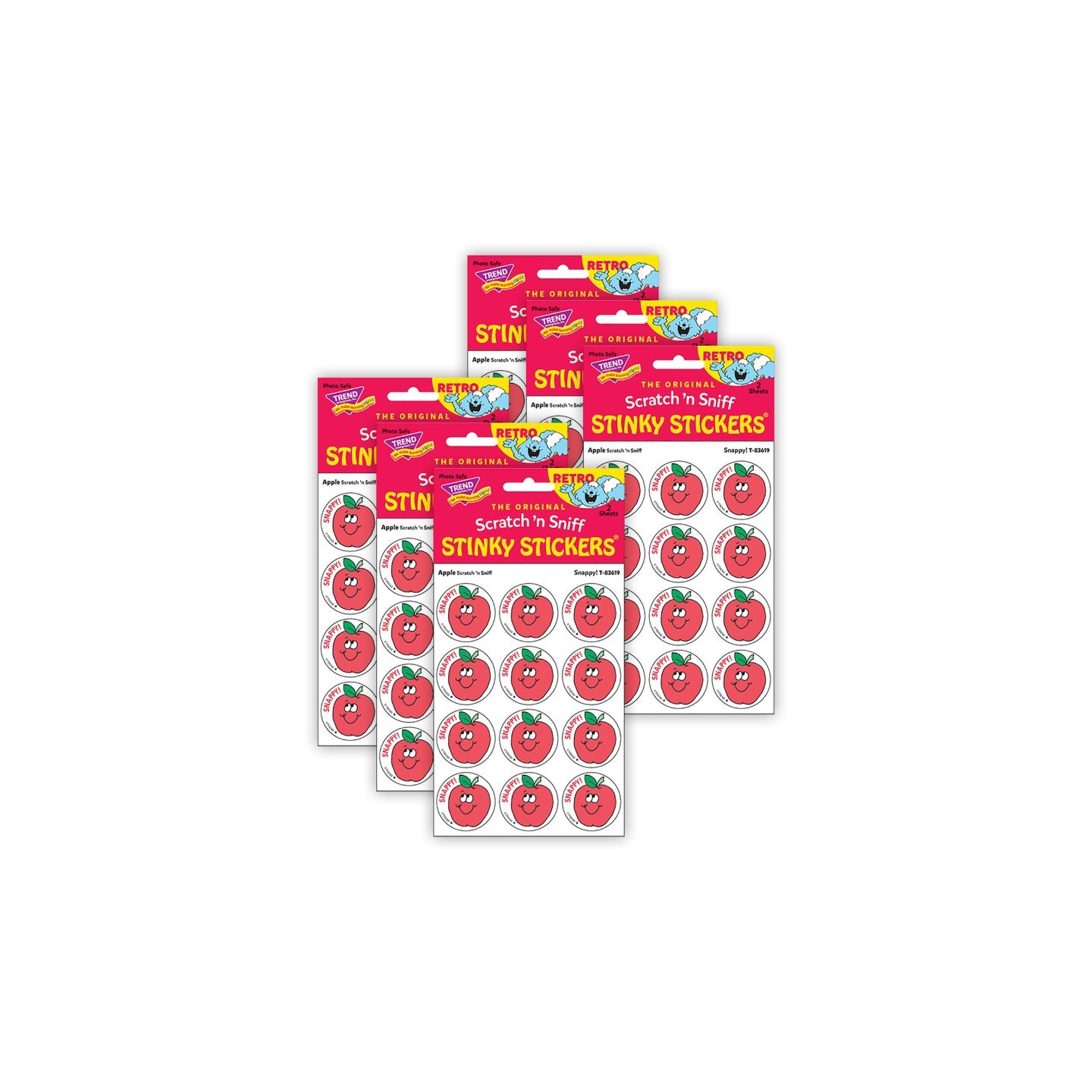 TREND Snappy!/Apple Scented Stickers, 24 Per Pack, 6 Packs