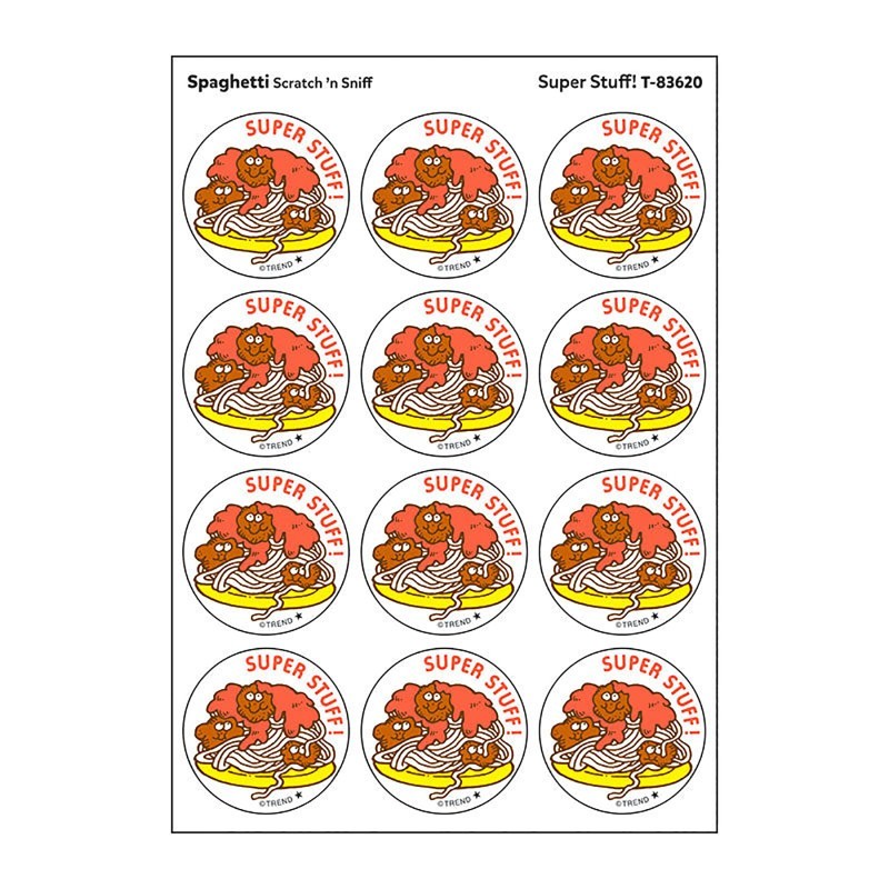 TREND Super Stuff!/Spaghetti Scented Stickers, Pack of 24