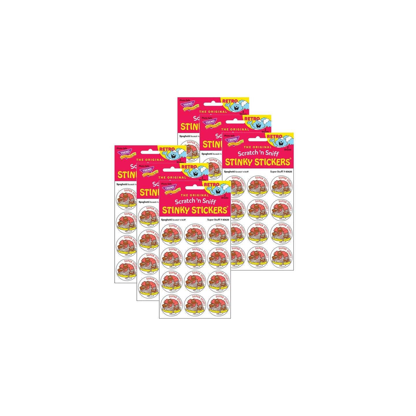 TREND Super Stuff!/Spaghetti Scented Stickers, 24 Per Pack, 6 Packs