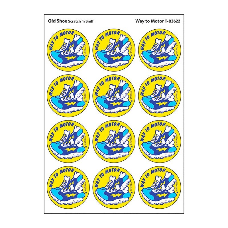 TREND Way to Motor/Old Shoe Scented Stickers, Pack of 24