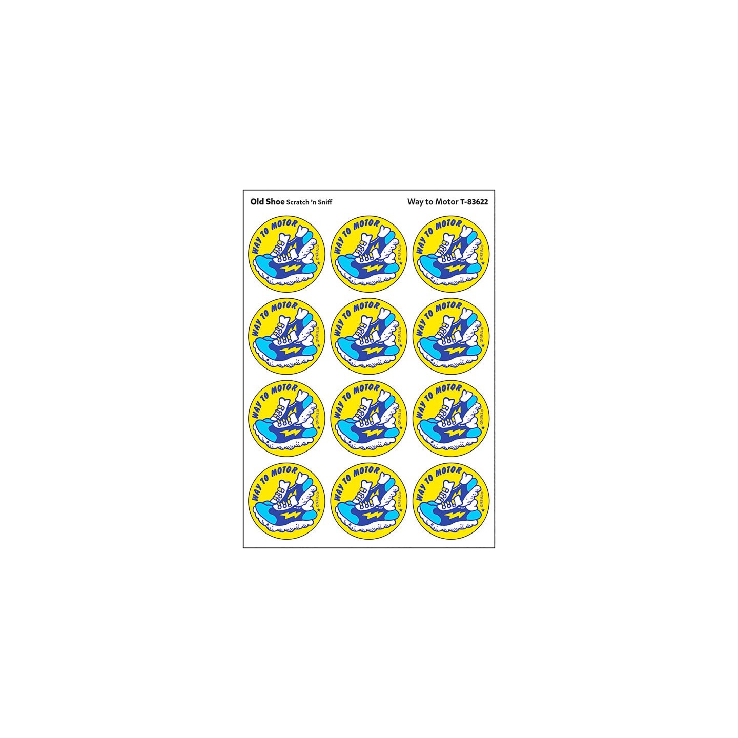 TREND Way to Motor/Old Shoe Scented Stickers, Pack of 24
