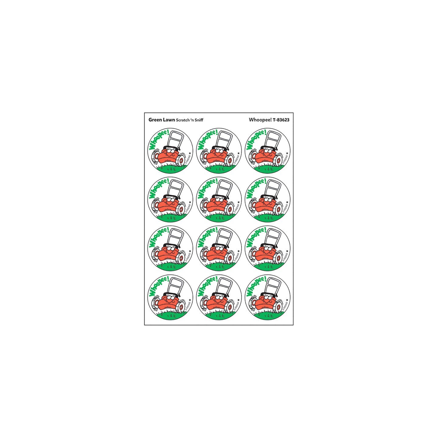 TREND Whoopee!/Green Lawn Scented Stickers, Pack of 24