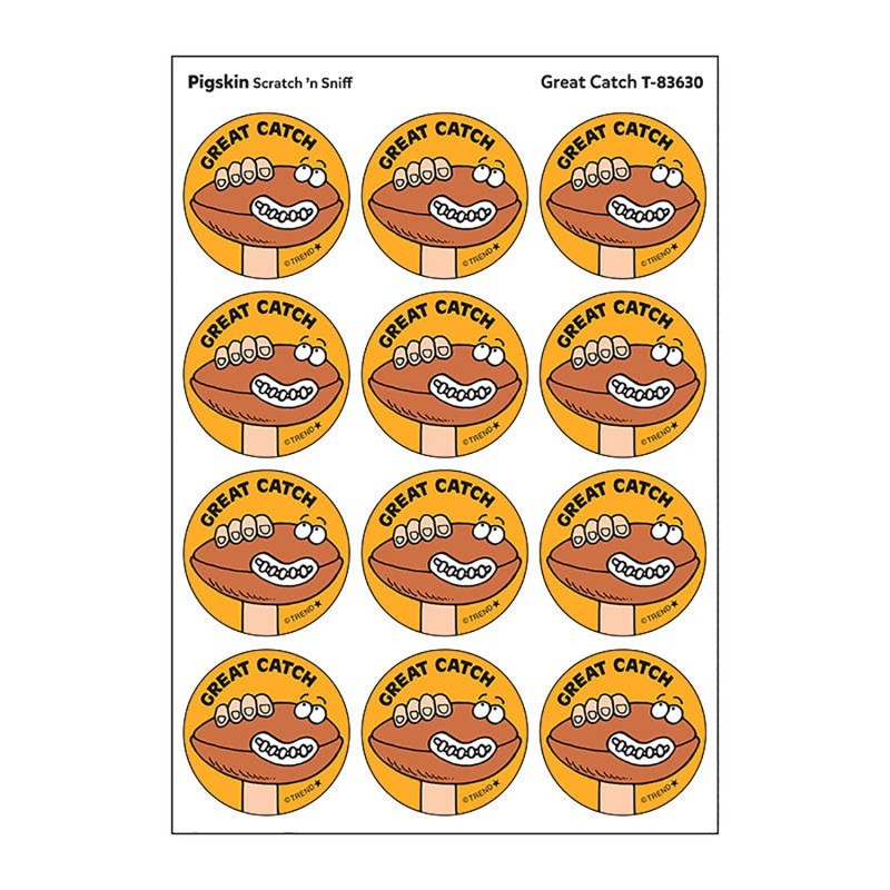 TREND Great Catch/Pigskin Scent Retro Scratch 'n Sniff Stinky Stickers®, 24 ct.