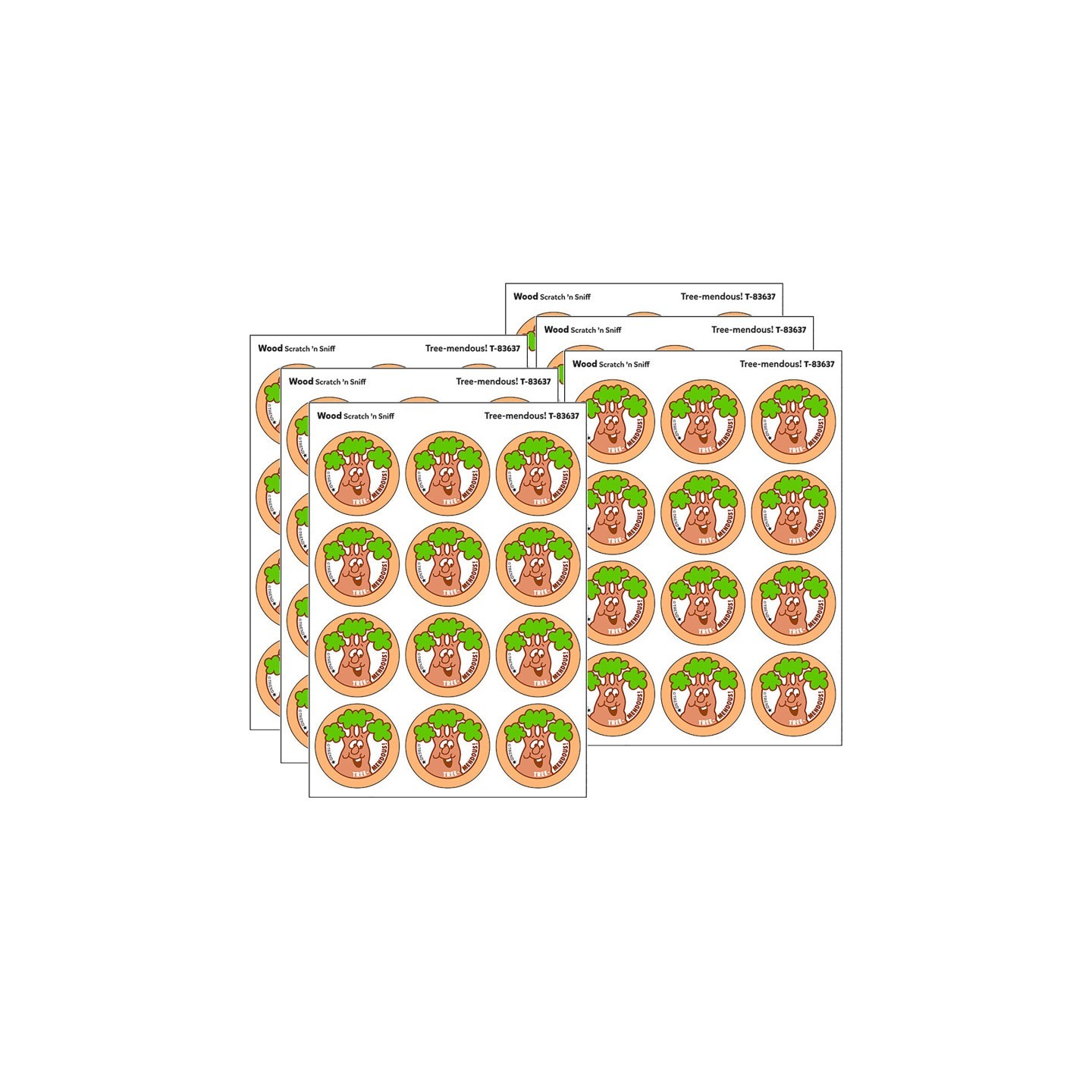 TREND Tree-mendous!/Wood Scent Retro Scratch 'n Sniff Stinky Stickers®, 24 Per Pack, 6 Packs