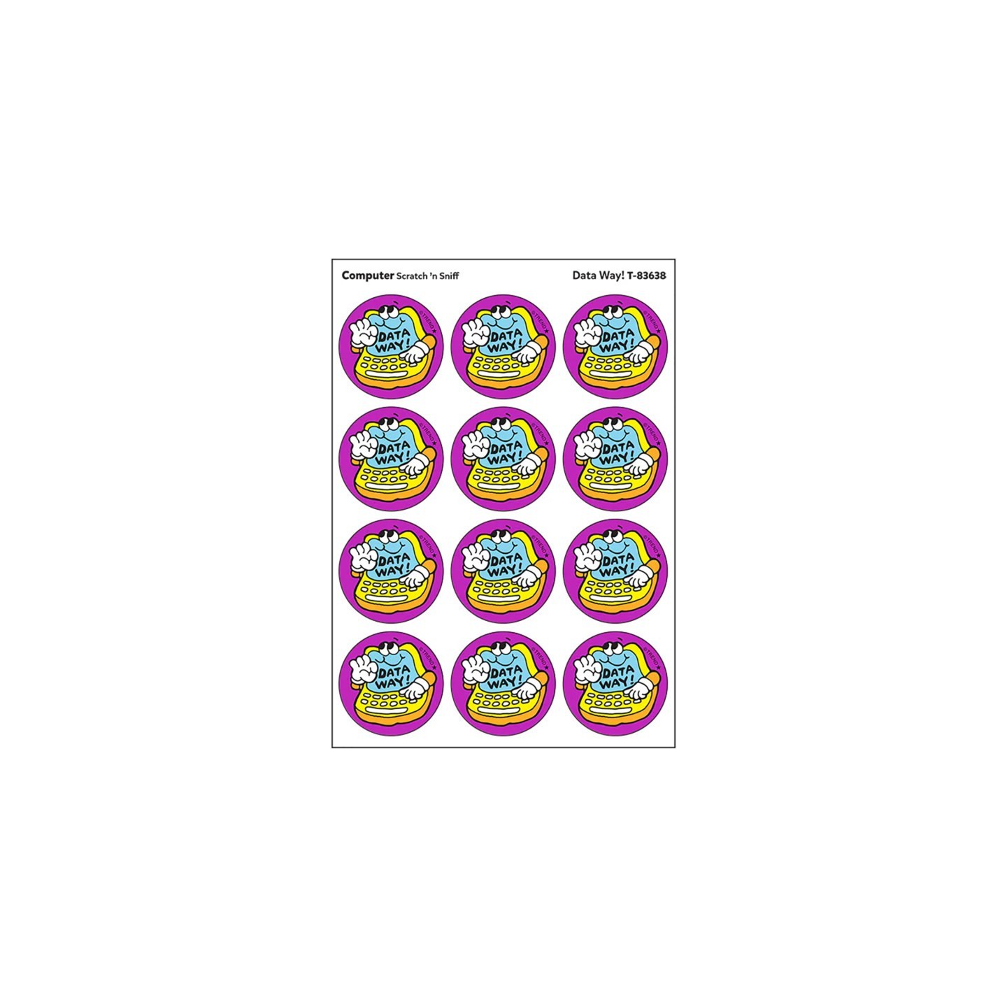 TREND Data Way!/Computer scent Retro Scratch 'n Sniff Stinky Stickers®, 24 ct.