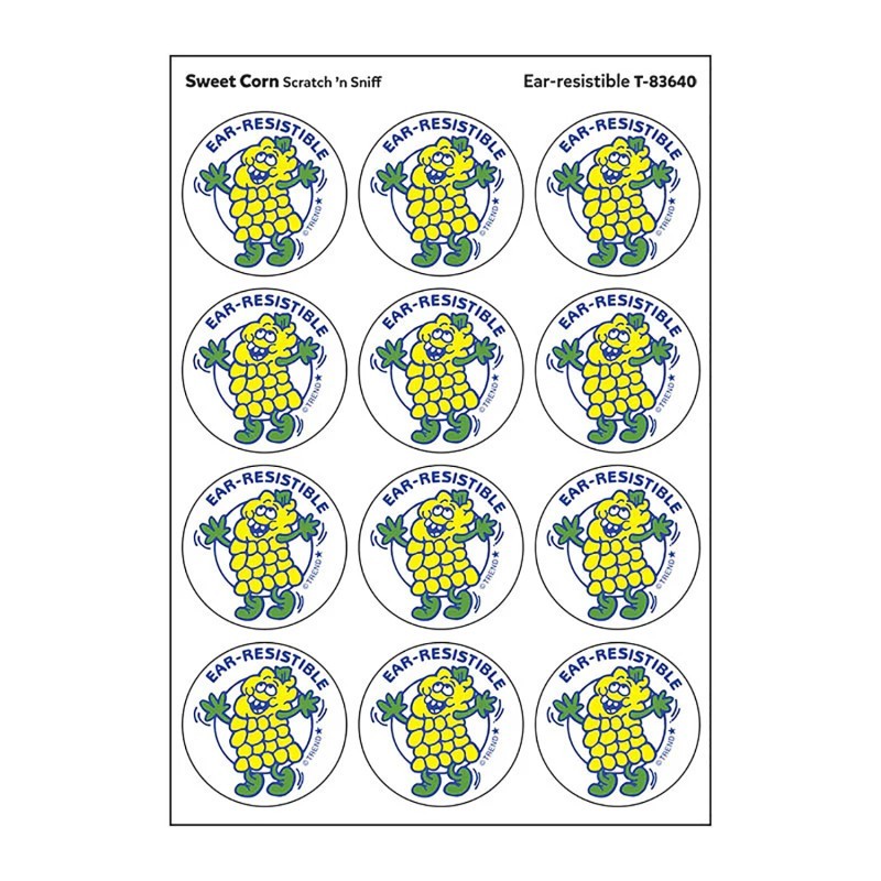 TREND Ear-resistible/Sweet Corn scent Retro Scratch 'n Sniff Stinky Stickers®, 24 ct.