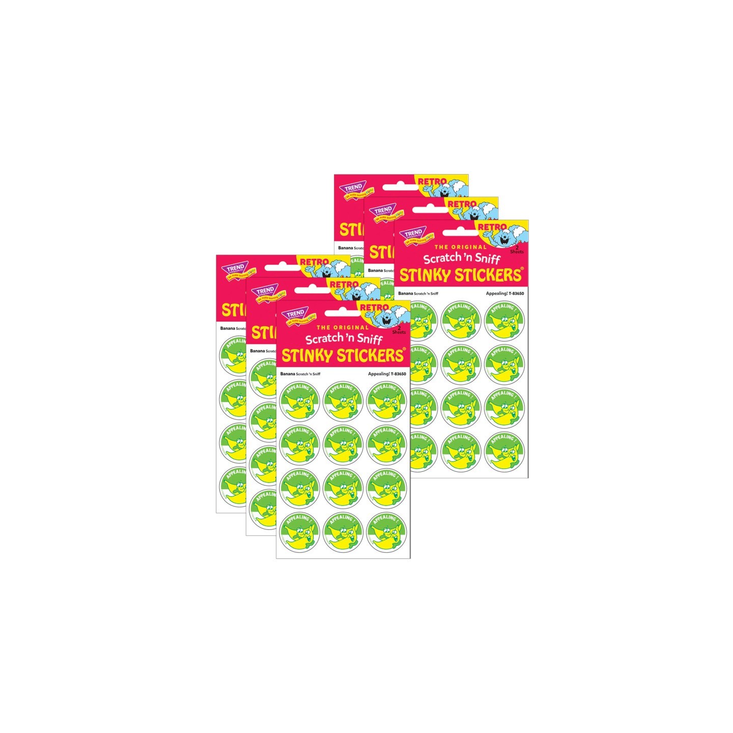 TREND Appealing!/ Banana Scent Stickers, 24 Per Pack, 6 Packs