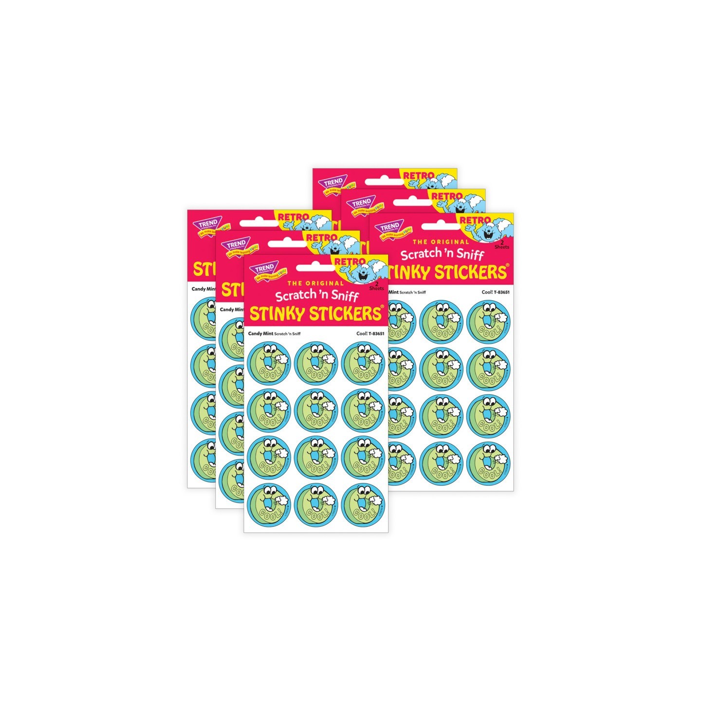 TREND Cool!/ Candy Mint Scent Stickers, 24 Per Pack, 6 Packs