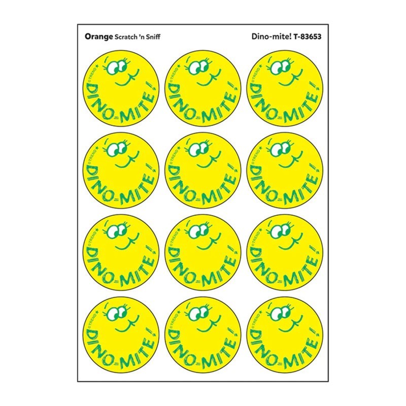 TREND Dino-mite!/ Orange Scent Stickers, 24 ct.