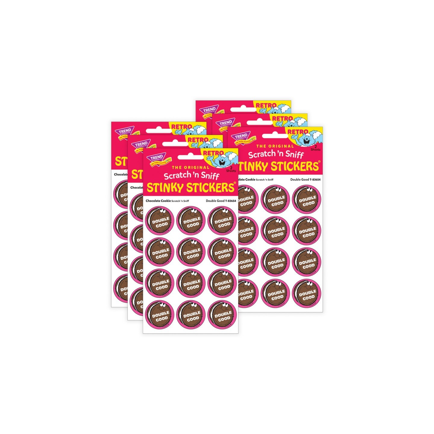 TREND Double Good/ Chocolate Cookie Scent Stickers, 24 Per Pack, 6 Packs