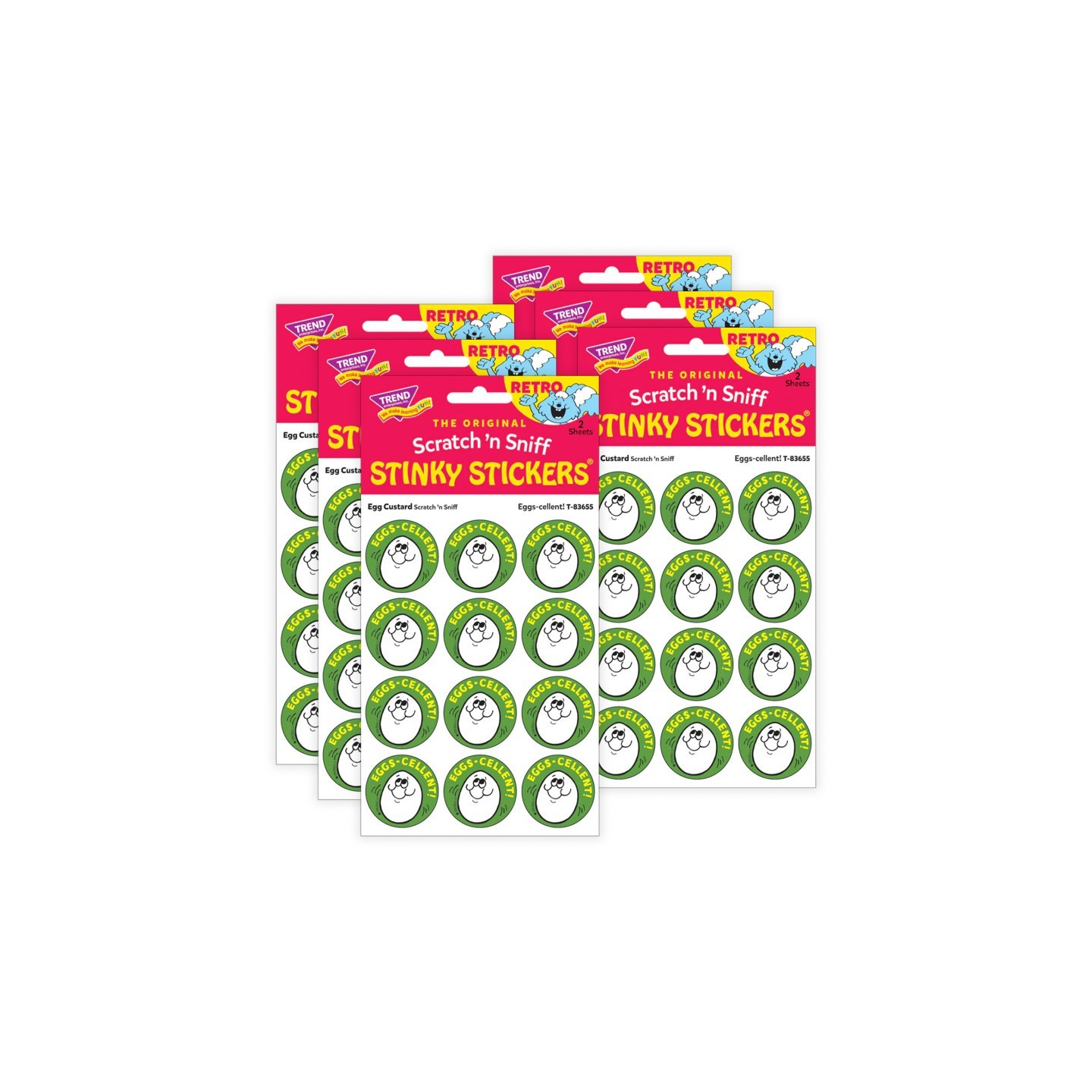 TREND Eggs-cellent!/ Egg Custard Scent Stickers, 24 Per Pack, 6 Packs