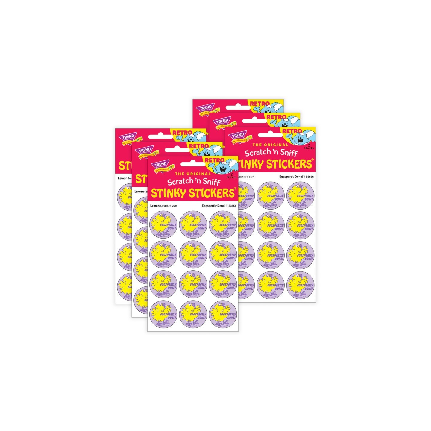 TREND Eggspertly Done!/ Lemon Scent Stickers, 24 Per Pack, 6 Packs