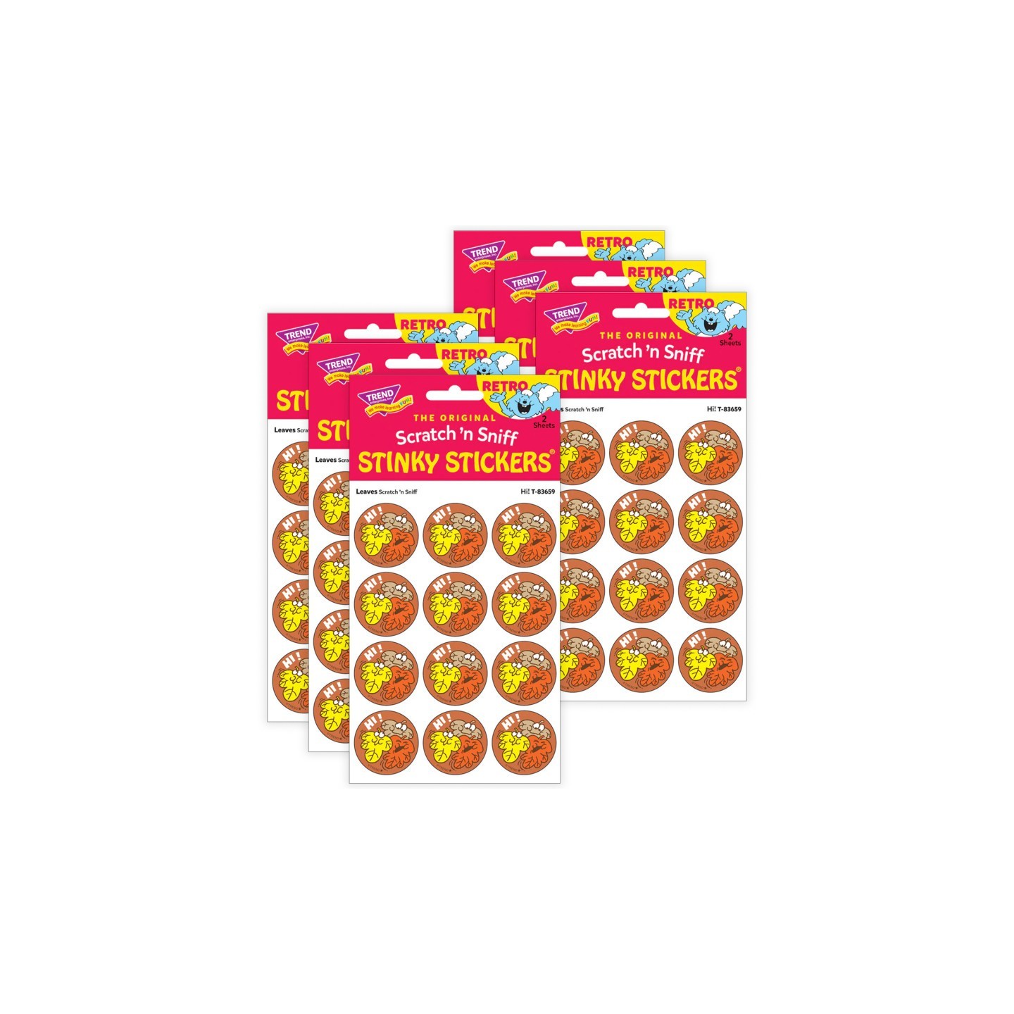 TREND Hi!/ Leaves Scent Stickers, 24 Per Pack, 6 Packs