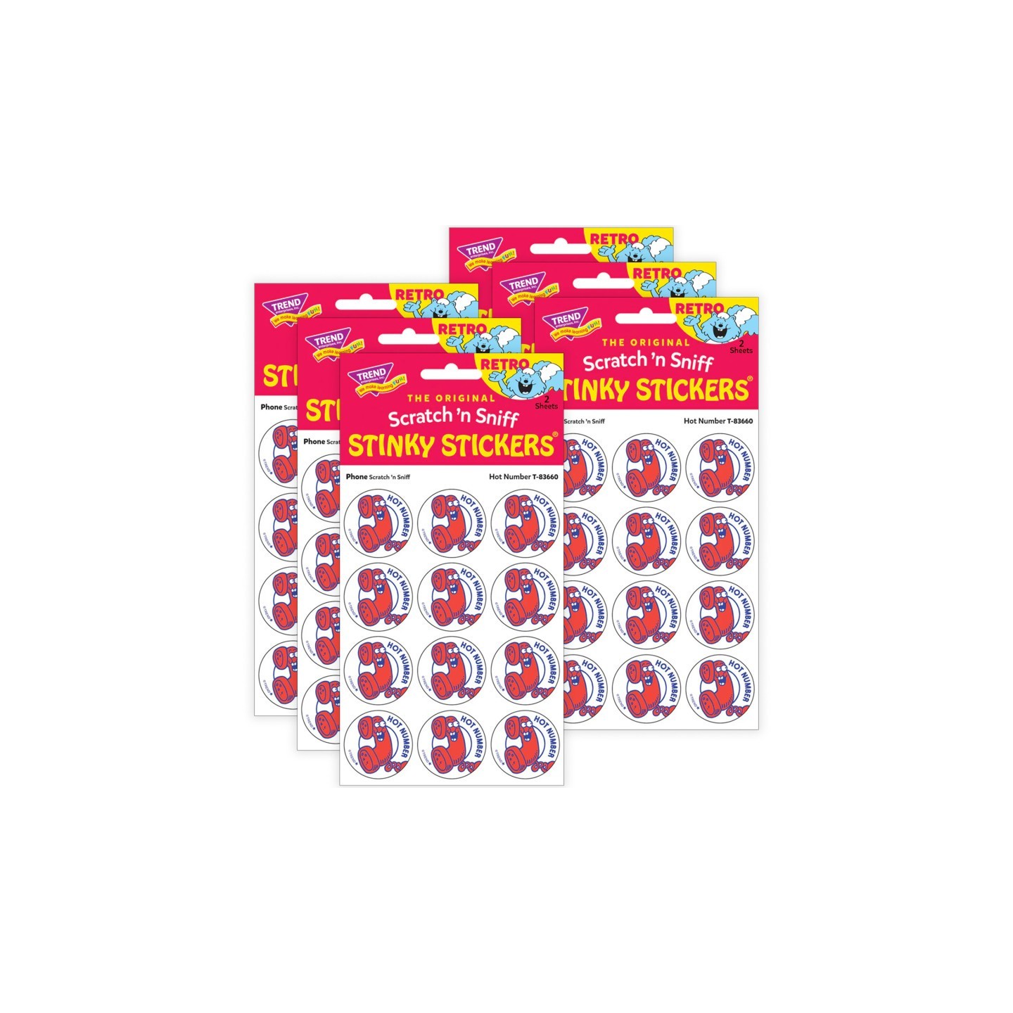 TREND Hot Number/ Phone Scent Stickers, 24 Per Pack, 6 Packs