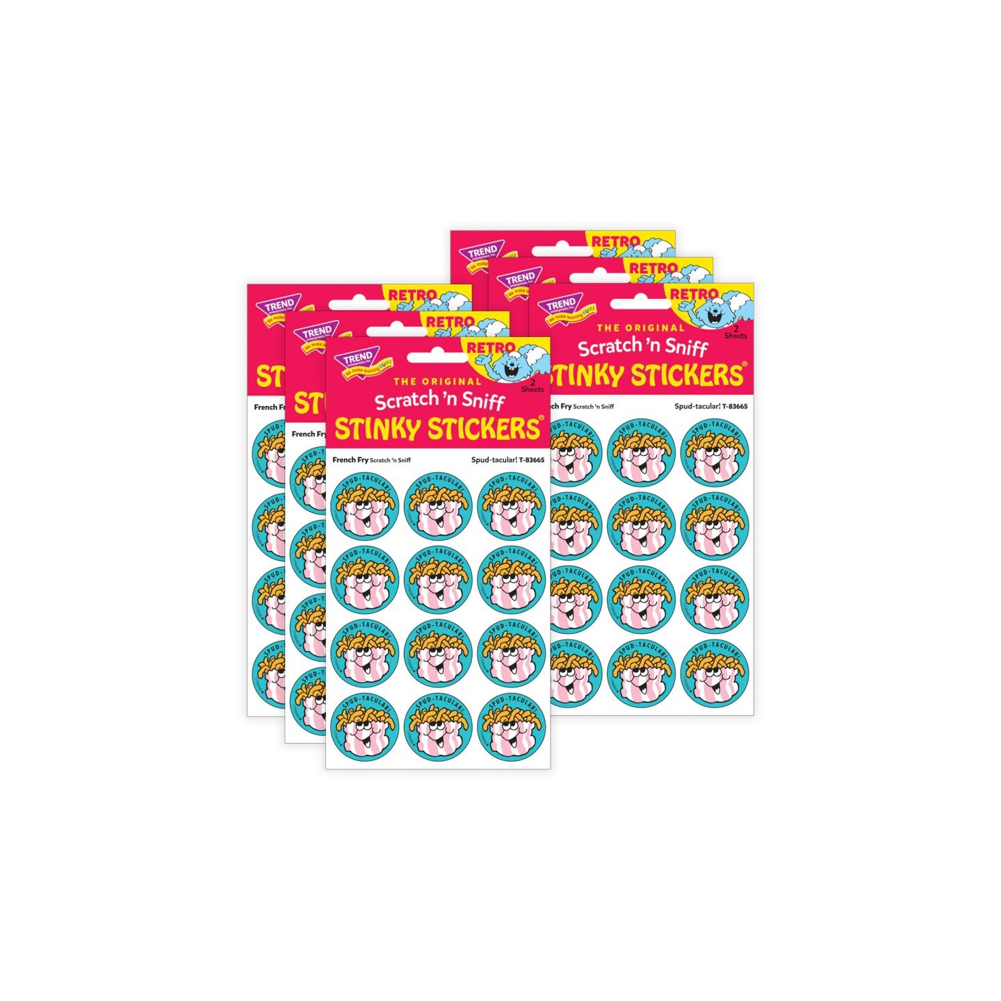 TREND Spud-tacular!/ French Fry Scent Stickers, 24 Per Pack, 6 Packs