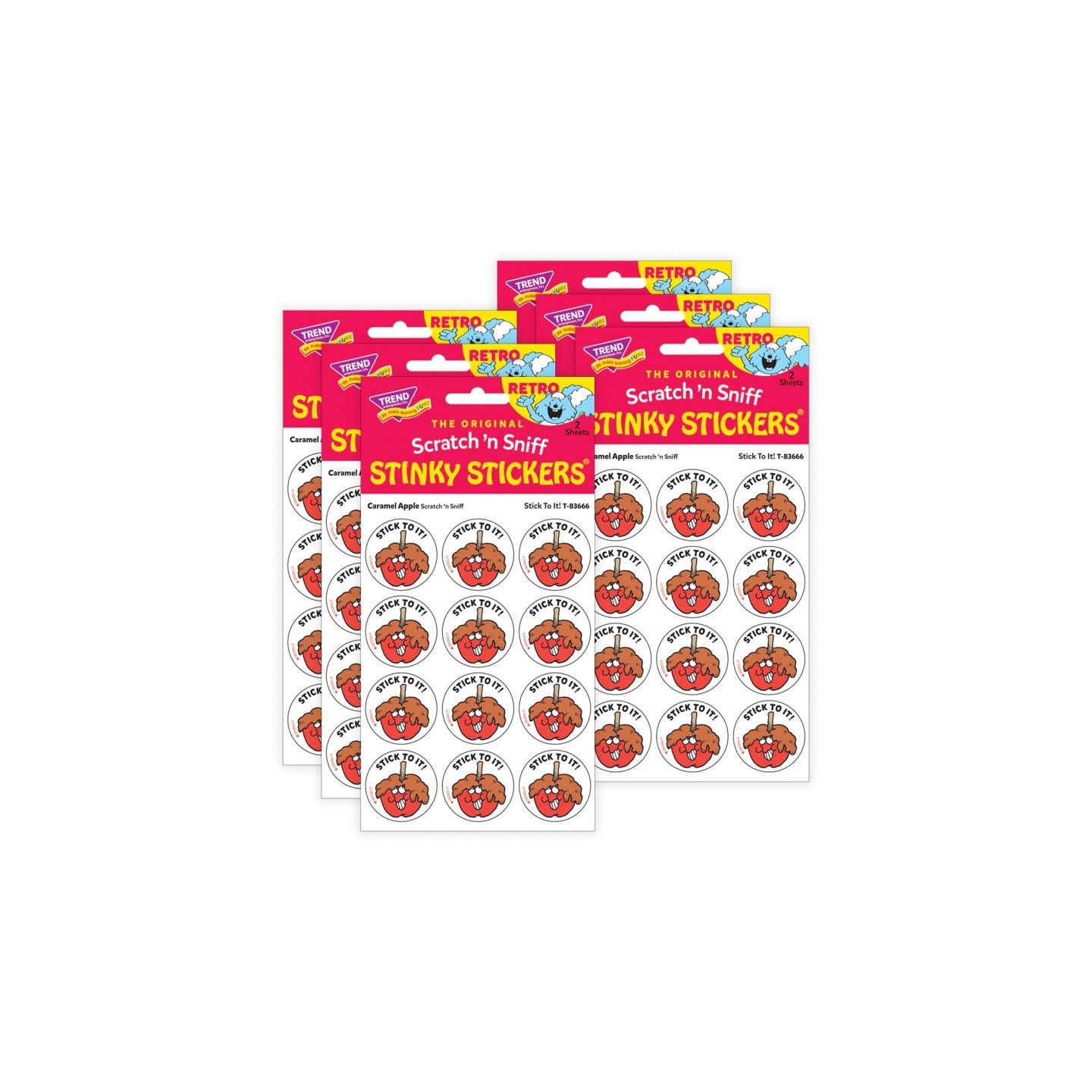 TREND Stick To It!/ Caramel Apple Scent Stickers, 24 Per Pack, 6 Packs