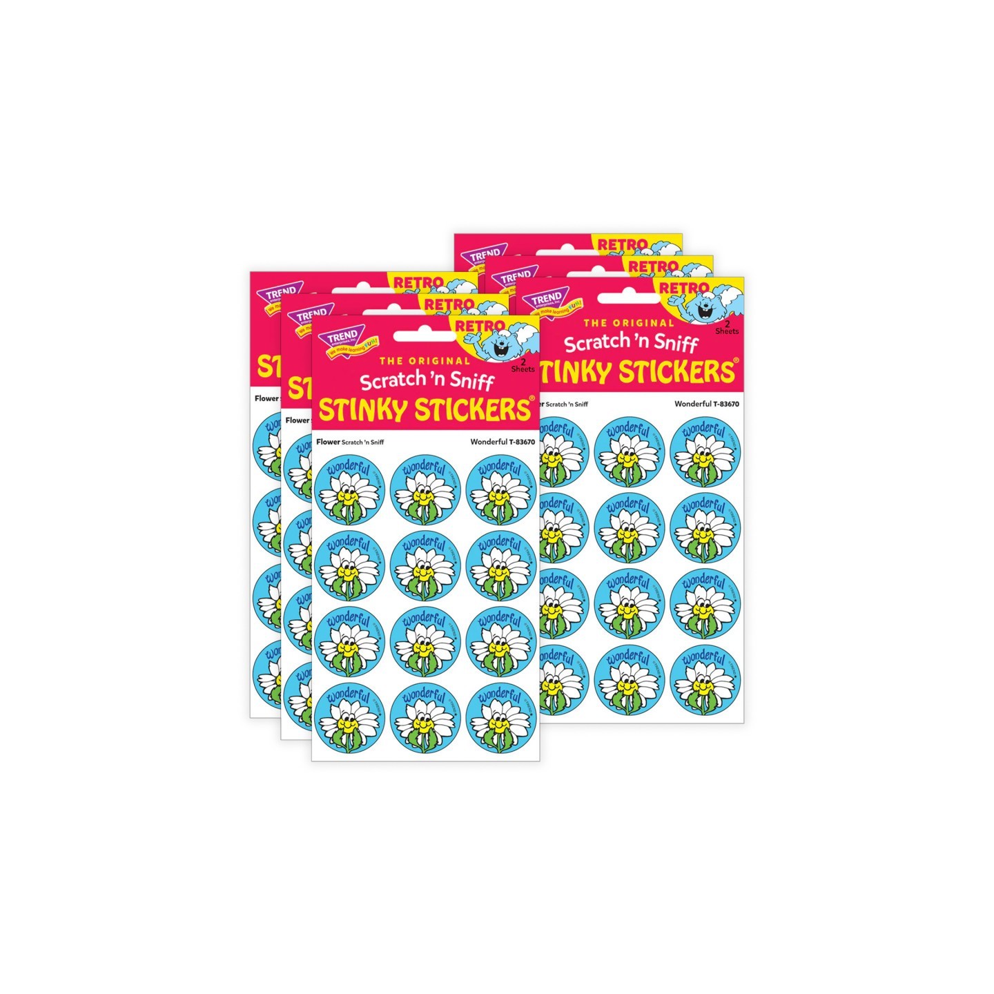 TREND Wonderful/ Flower Scent Stickers, 24 Per Pack, 6 Packs