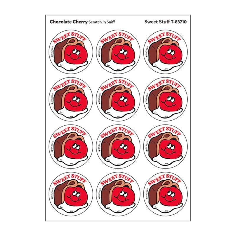 TREND Sweet Stuff/Chocolate Cherry scent Retro Scratch 'n Sniff Stinky Stickers®, 24 ct.