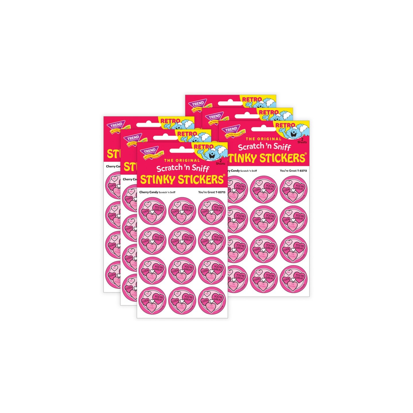 TREND You're Great/ Cherry Candy Scent Stickers, 24 Per Pack, 6 Packs