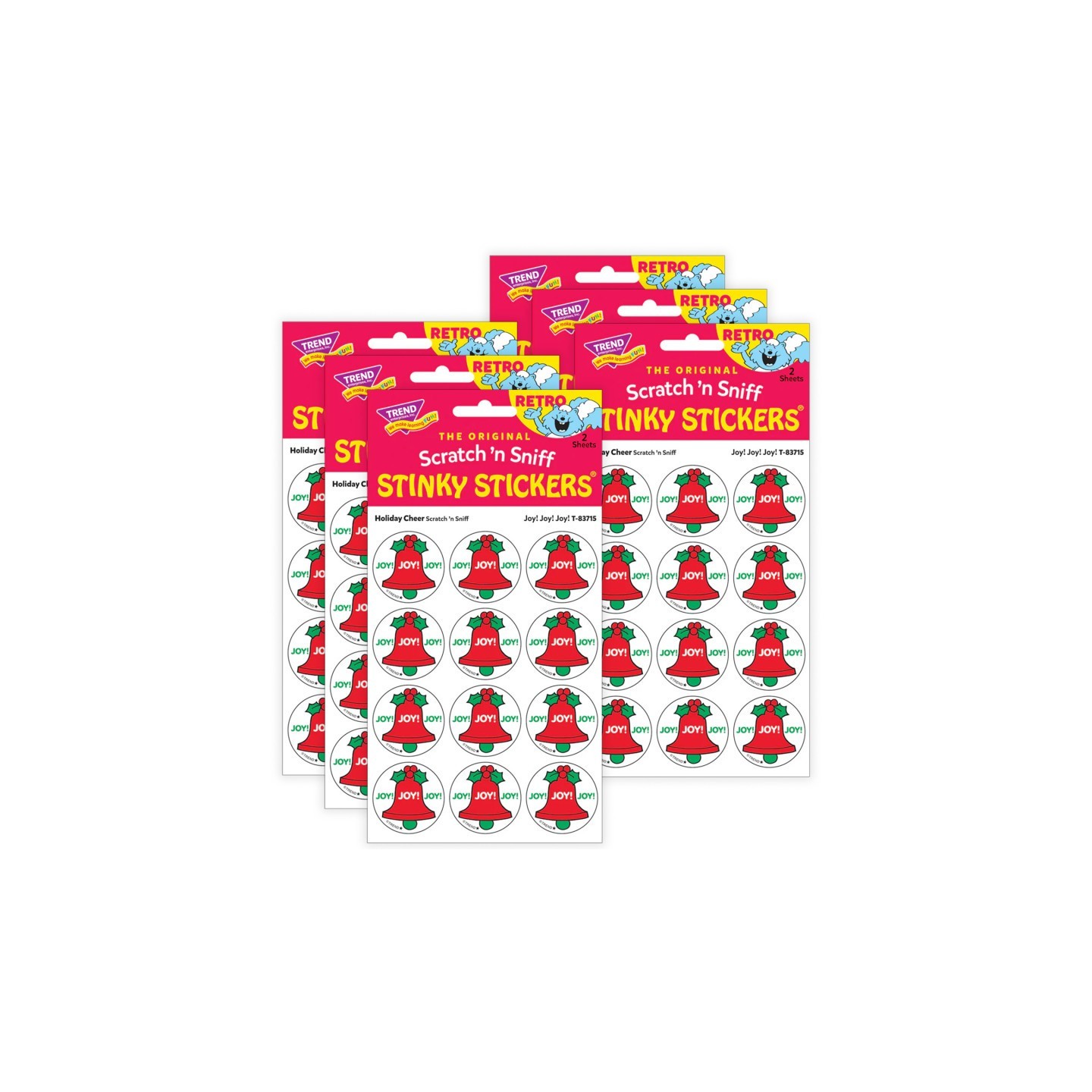 TREND Joy! Joy! Joy!/ Holiday Cheer Scent Stickers, 24 Per Pack, 6 Packs