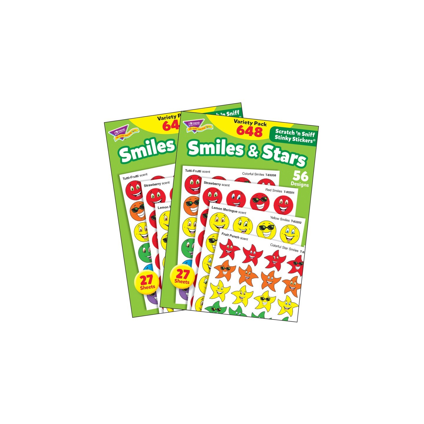 TREND Smiles & Stars Stinky Stickers® Variety Pack, 648 Per Pack, 2 Packs