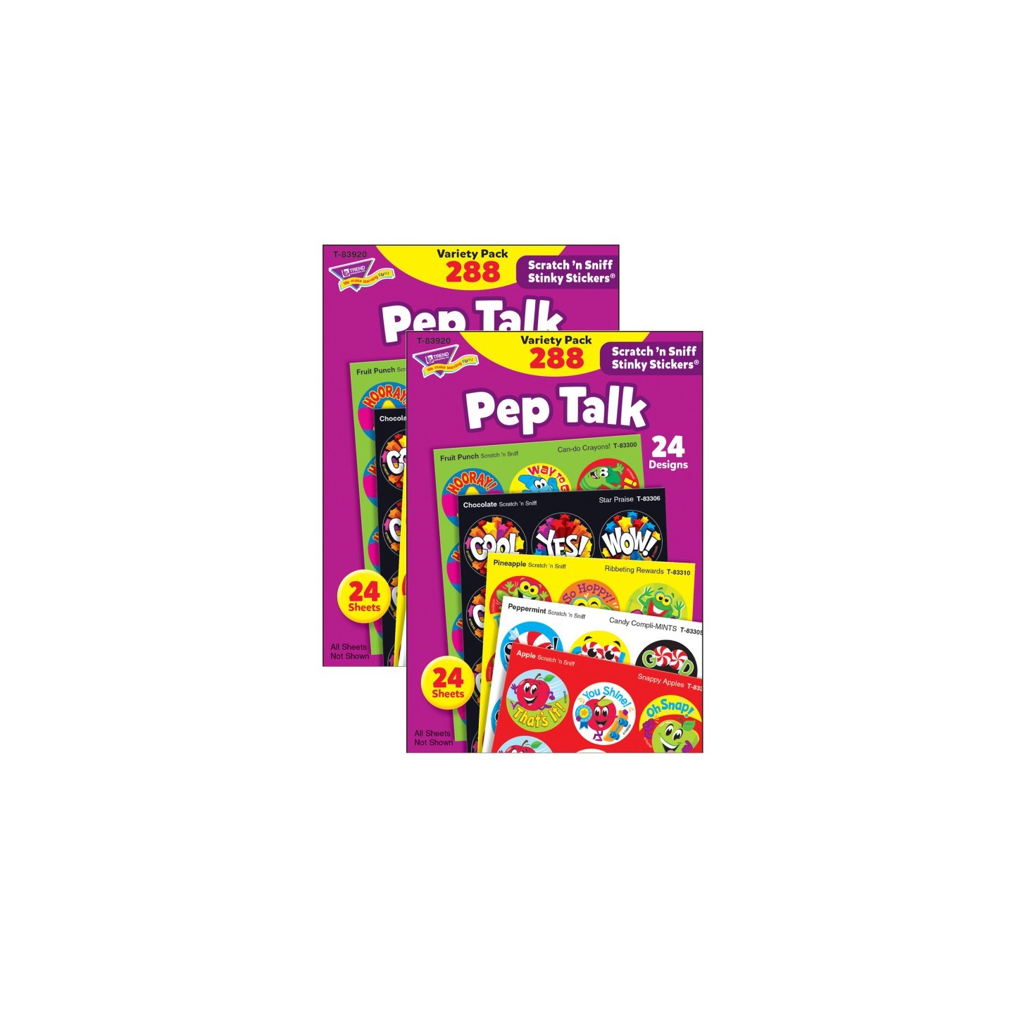 TREND Pep Talk Stinky Stickers® Variety Pack, 288 Count Per Pack, 2 Packs