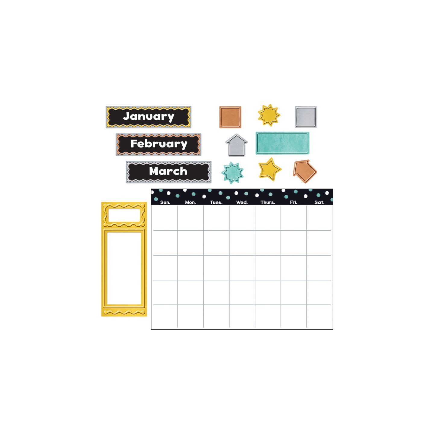 TREND I ♥ Metal™ Wipe-Off® Calendar Bulletin Board Set