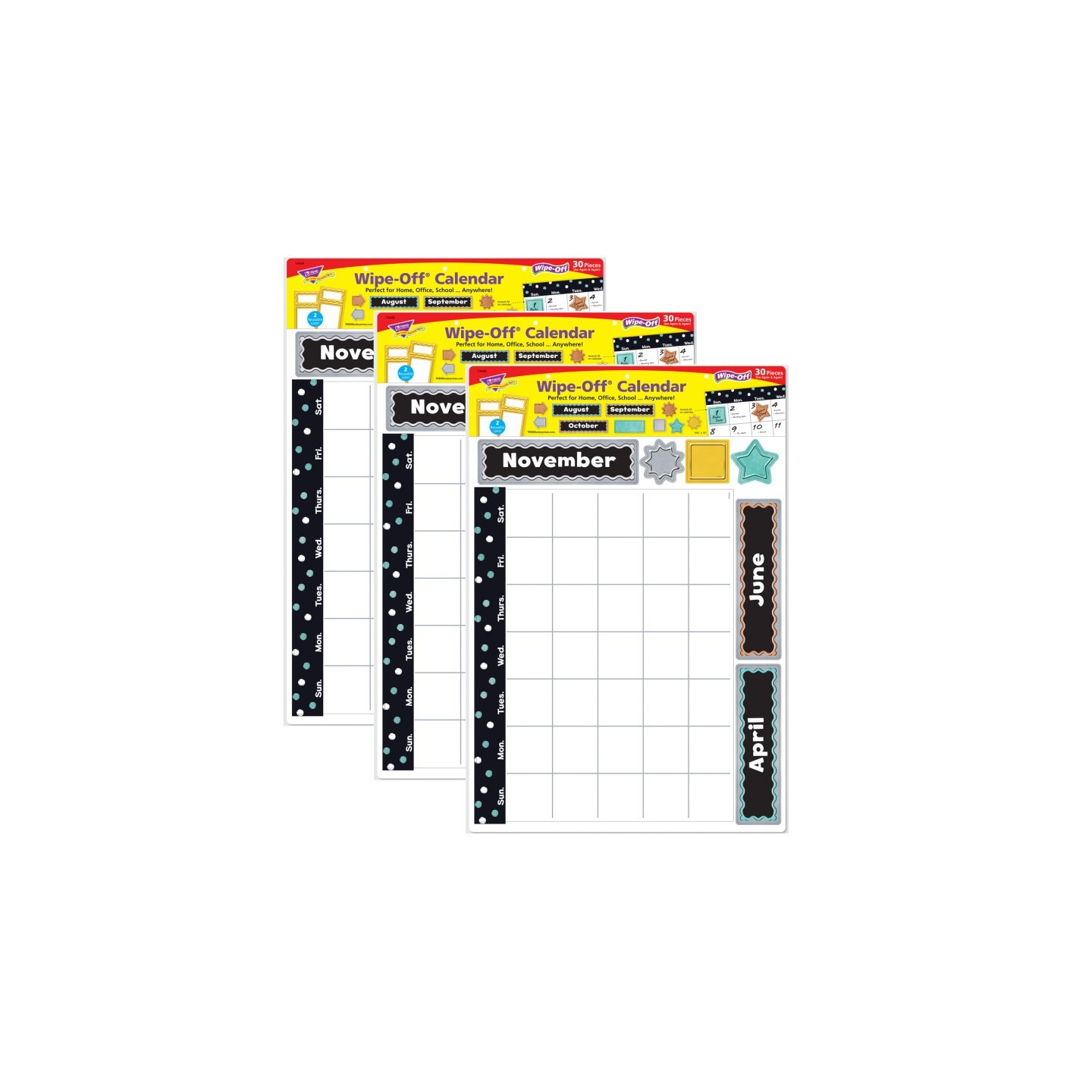 TREND I ♥ Metal™ Wipe-Off® Calendar Bulletin Board Set, 3 Sets