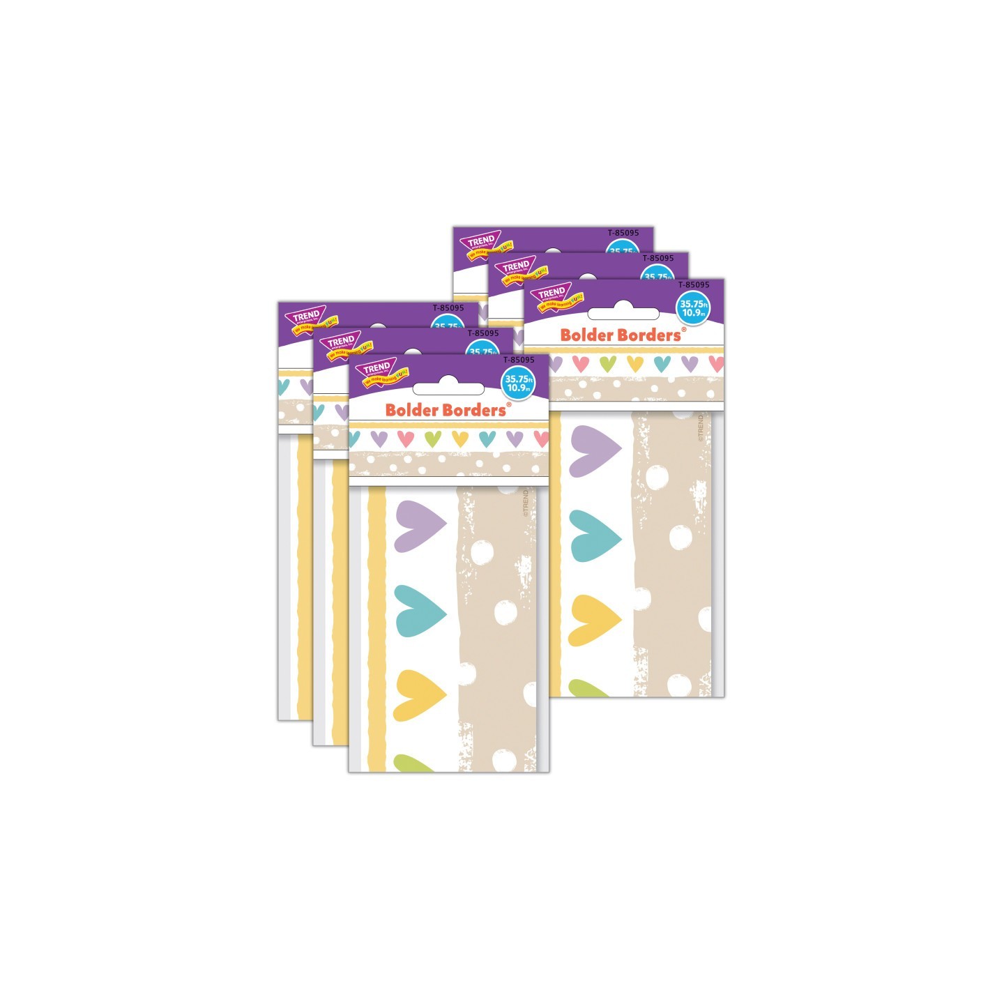 TREND Take Heart Bolder Borders®, 35.75 Feet Per Pack, 6 Packs