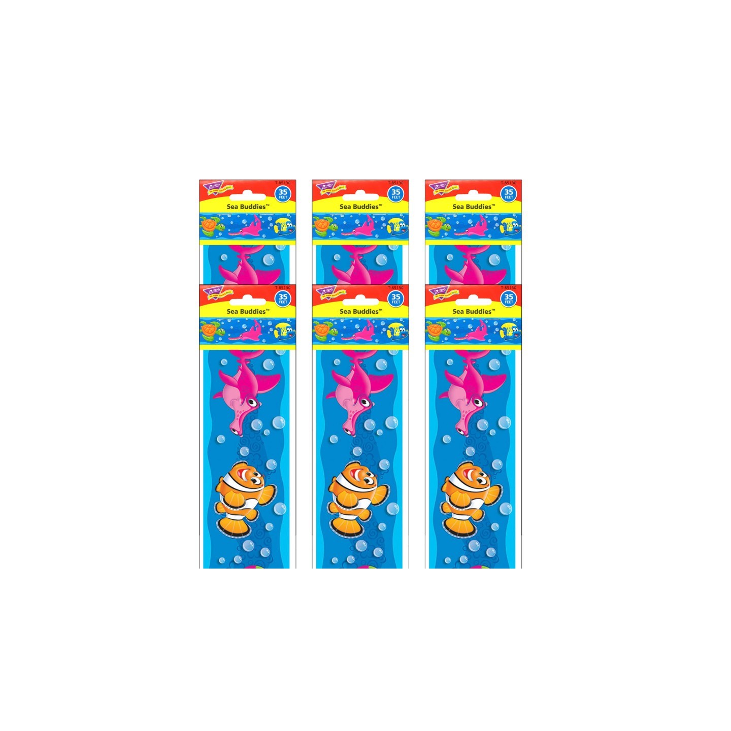 TREND Sea Buddies™ Bolder Borders®, 35.75' Per Pack, 6 Packs
