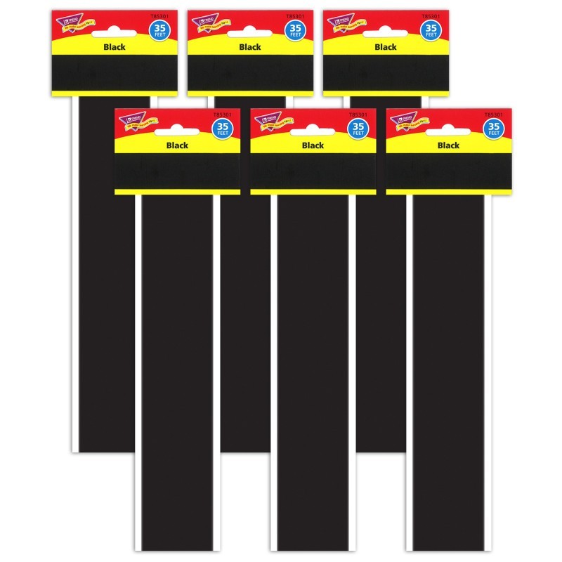 TREND Black Bolder Borders®, 35.75' Per Pack, 6 Packs