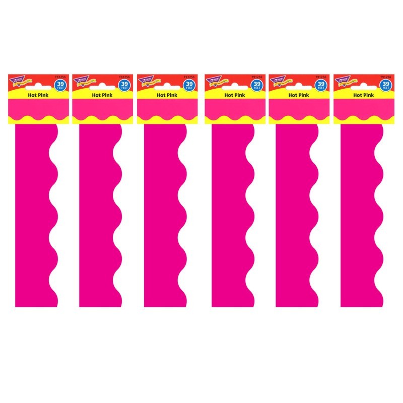 TREND Hot Pink Terrific Trimmers®, 39 Feet Per Pack, 6 Packs