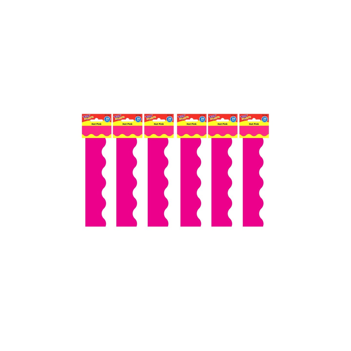 TREND Hot Pink Terrific Trimmers®, 39 Feet Per Pack, 6 Packs