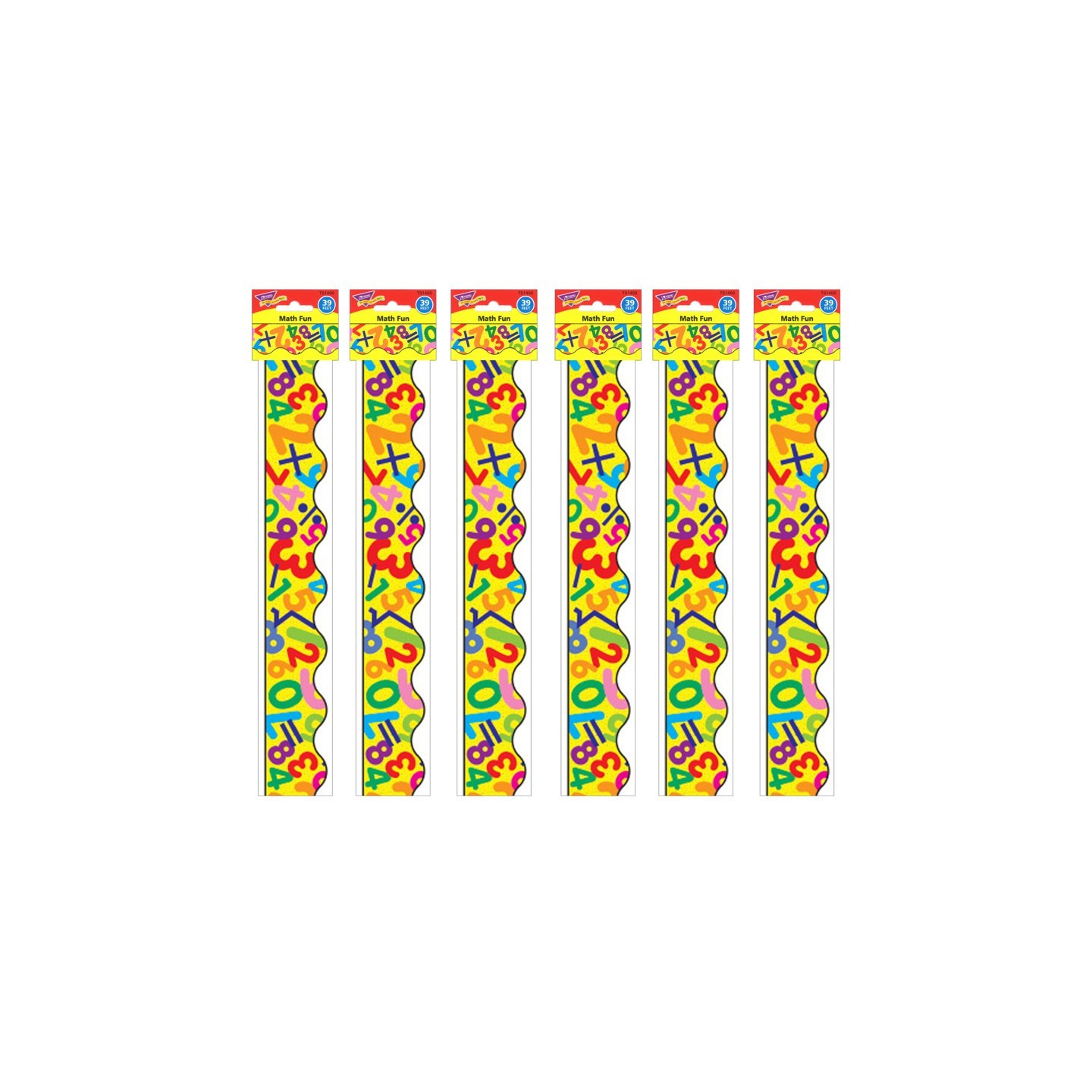 TREND Math Fun Terrific Trimmers®, 39 Feet Per Pack, 6 Packs
