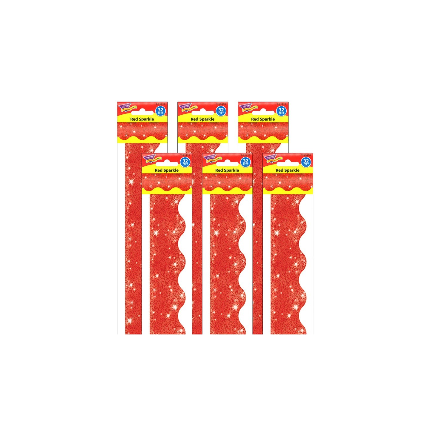 TREND Red Sparkle Terrific Trimmers®, 32.5' Per Pack, 6 Packs