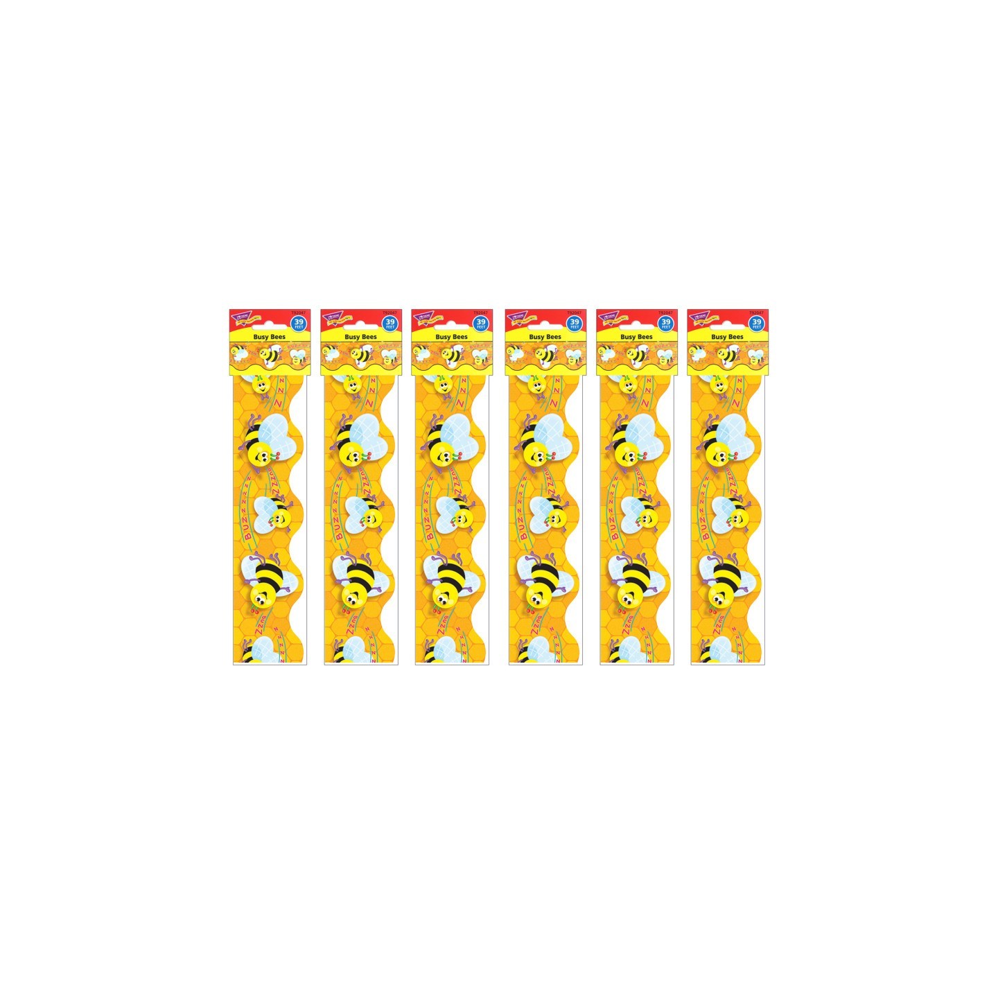 TREND Busy Bees Terrific Trimmers®, 39 Feet Per Pack, 6 Packs