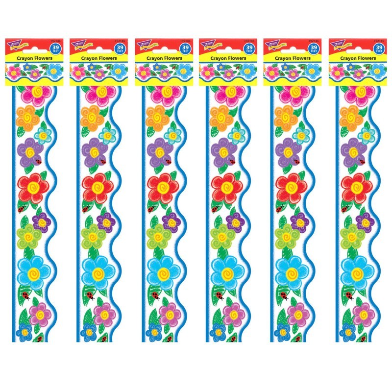 TREND Crayon Flowers Terrific Trimmers®, 39 Feet Per Pack, 6 Packs