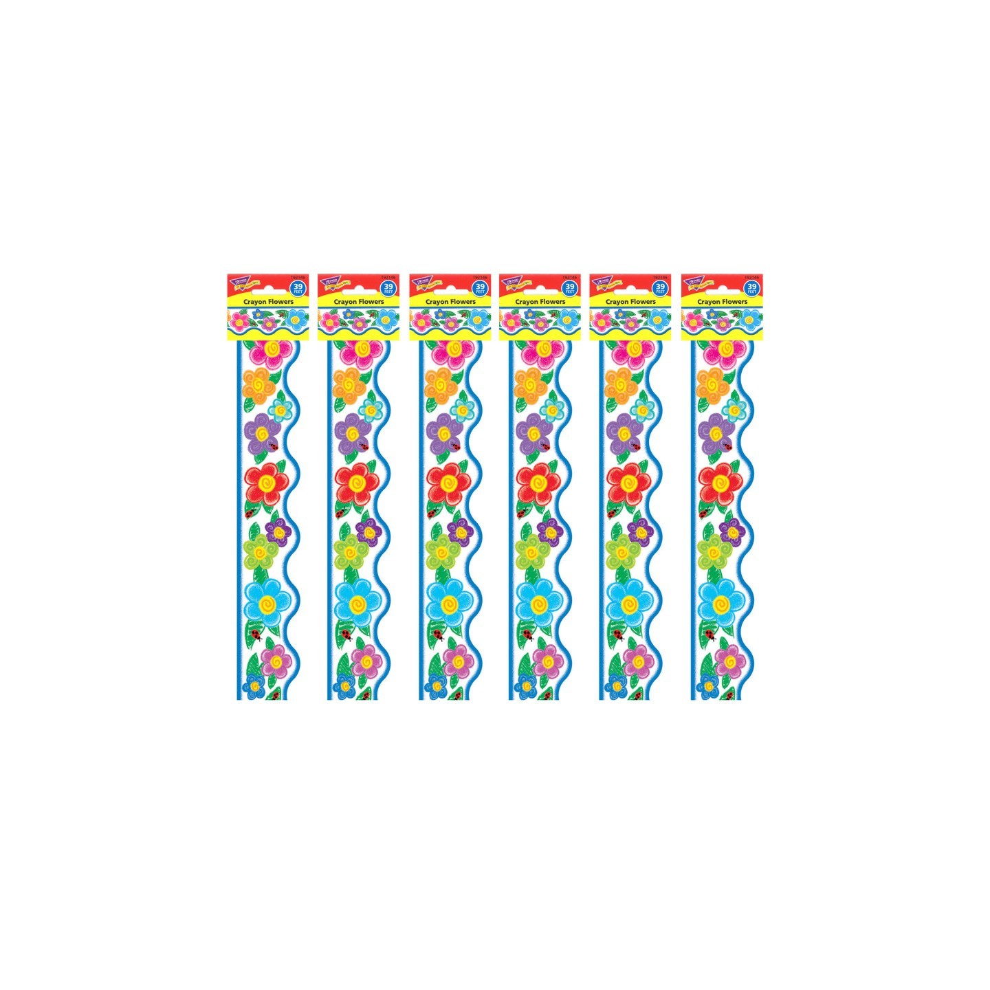 TREND Crayon Flowers Terrific Trimmers®, 39 Feet Per Pack, 6 Packs