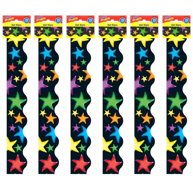 TREND Gel Stars Terrific Trimmers®, 39 Feet Per Pack, 6 Packs