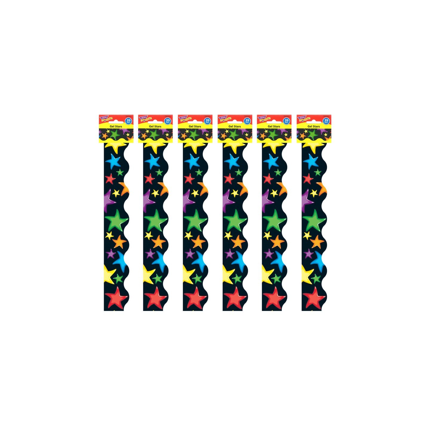 TREND Gel Stars Terrific Trimmers®, 39 Feet Per Pack, 6 Packs