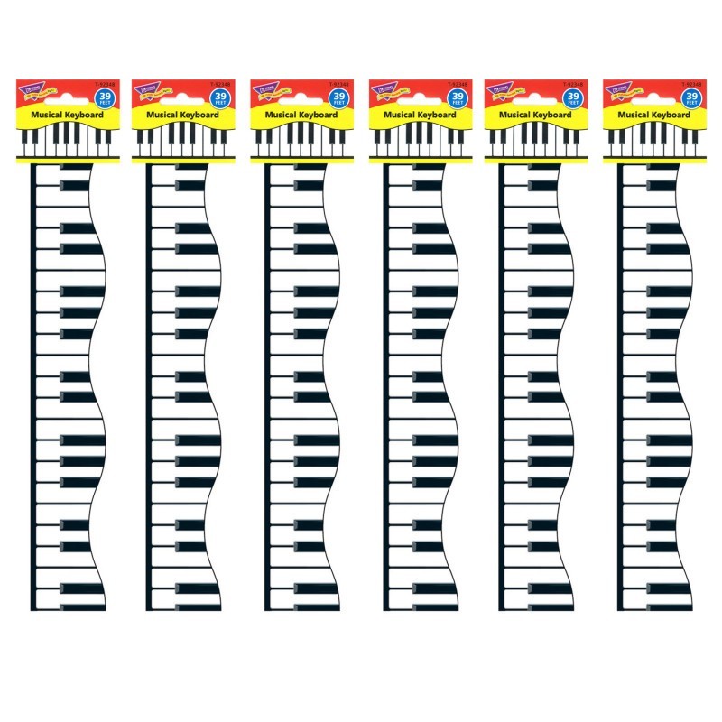TREND Musical Keyboard Terrific Trimmers®, 39 Feet Per Pack, 6 Packs