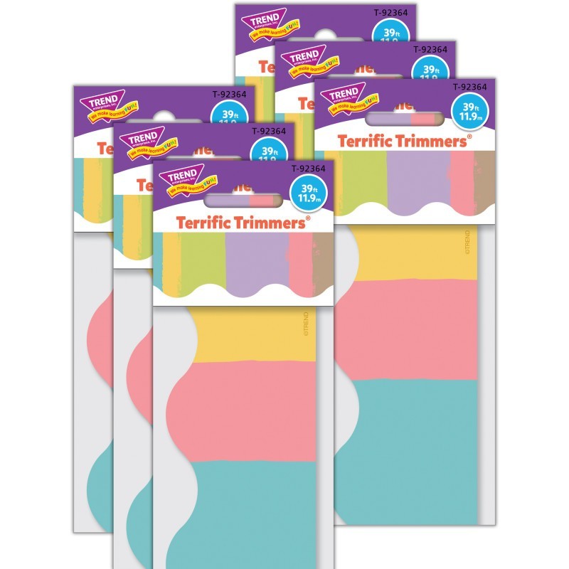 TREND Cheerful Stripes Terrific Trimmers®, 39 Feet Per Pack, 6 Packs