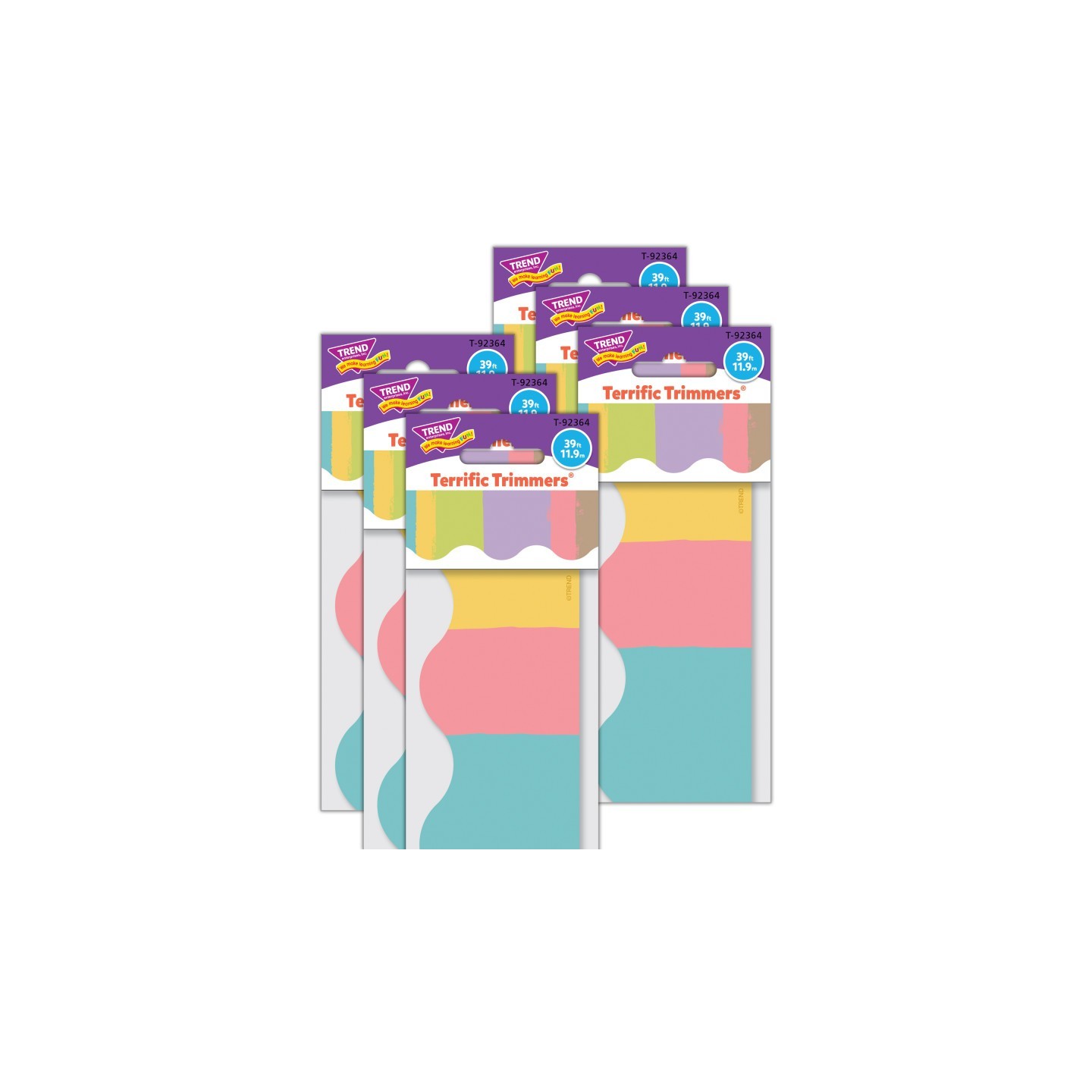TREND Cheerful Stripes Terrific Trimmers®, 39 Feet Per Pack, 6 Packs