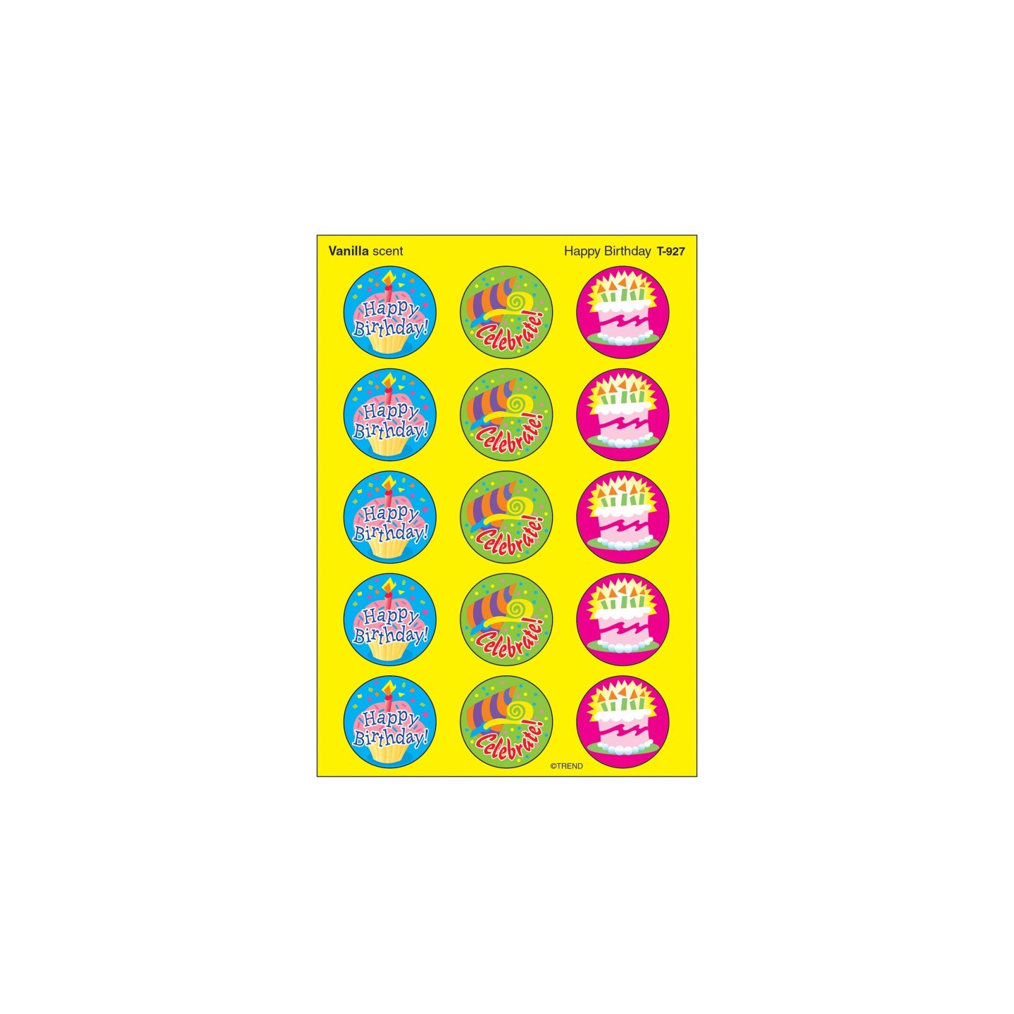 TREND Happy Birthday/Vanilla Stinky Stickers®, 60 ct.