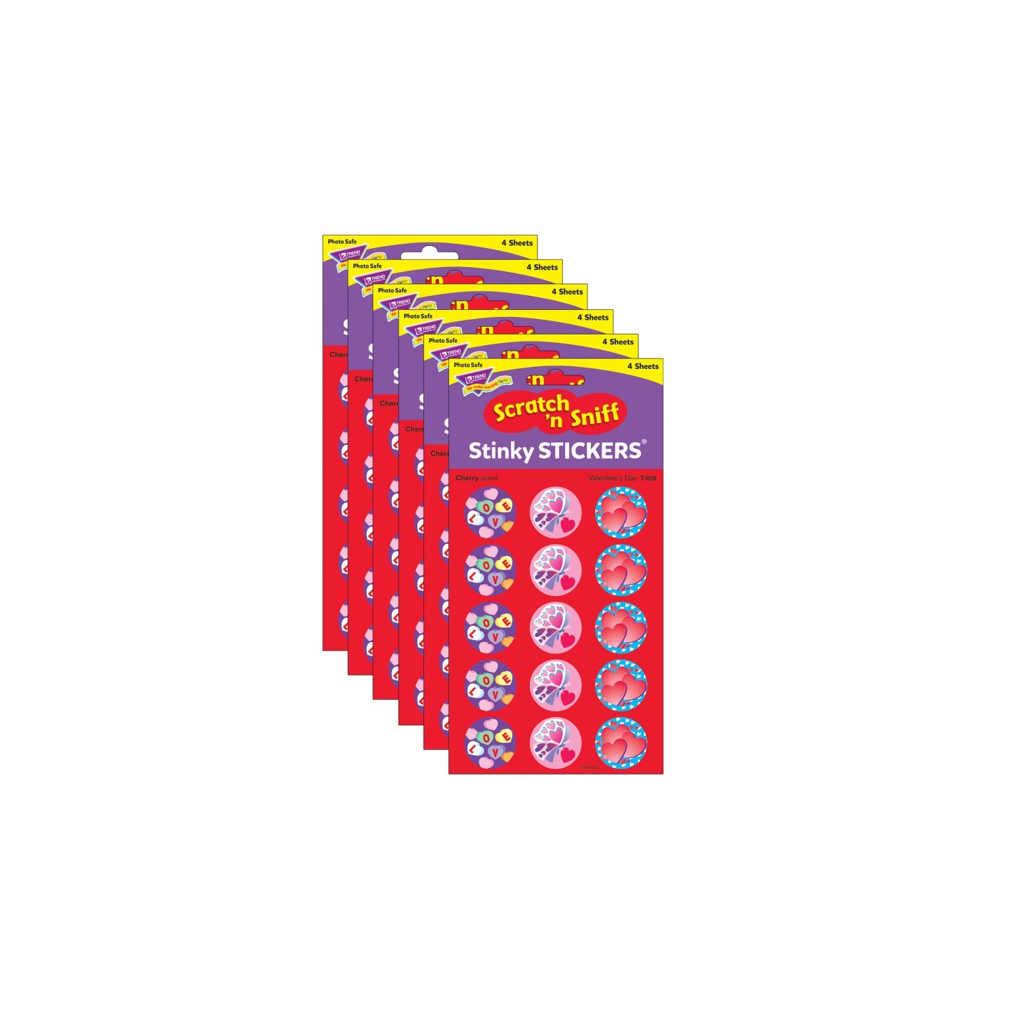 TREND Valentine's Day/Cherry Stinky Stickers®, 60 Per Pack, 6 Packs