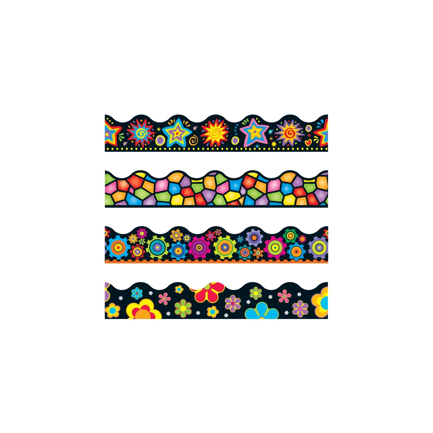 TREND Brights on Black Terrific Trimmers®, Variety Pack