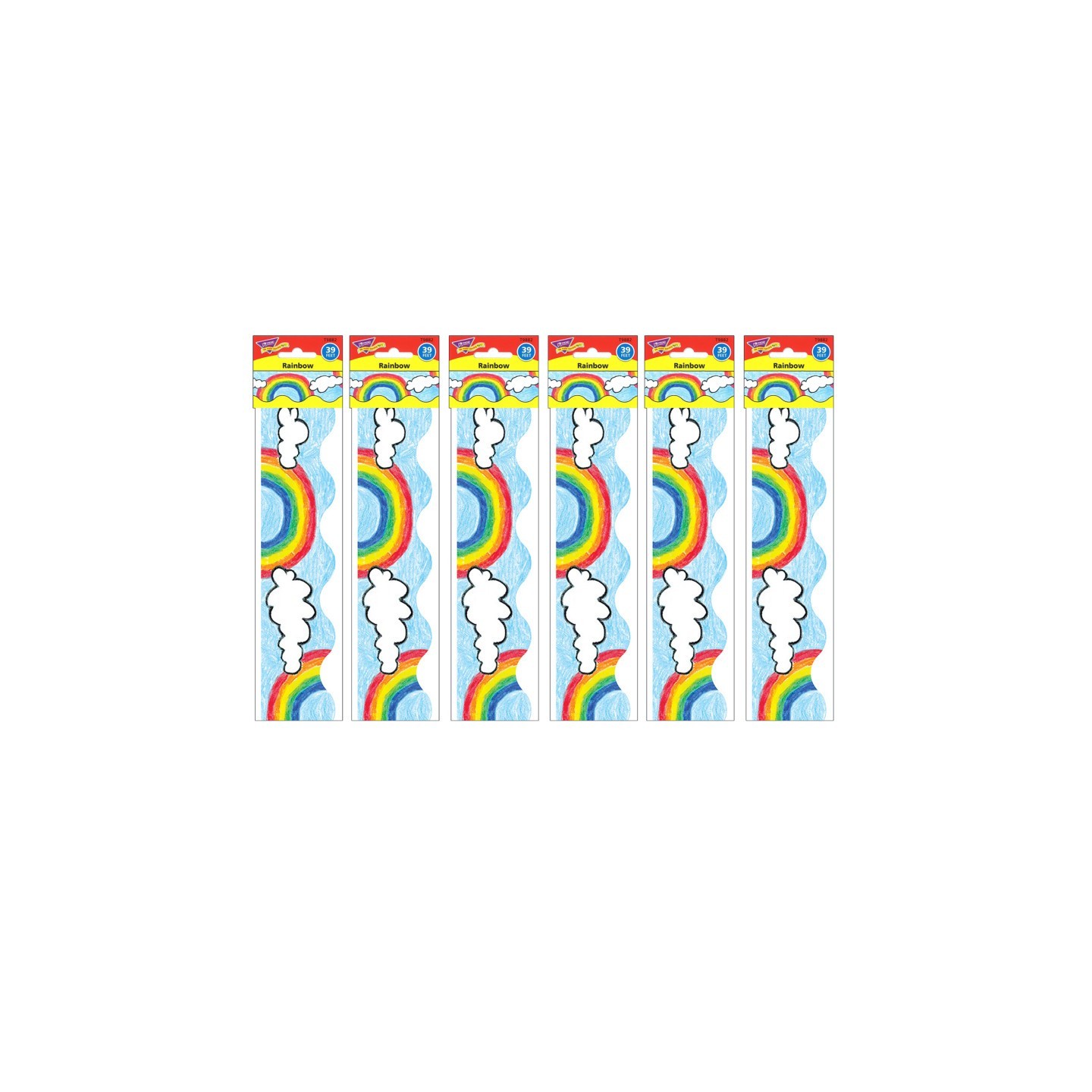 TREND Rainbow Terrific Trimmers®, 39 Feet Per Pack, 6 Packs
