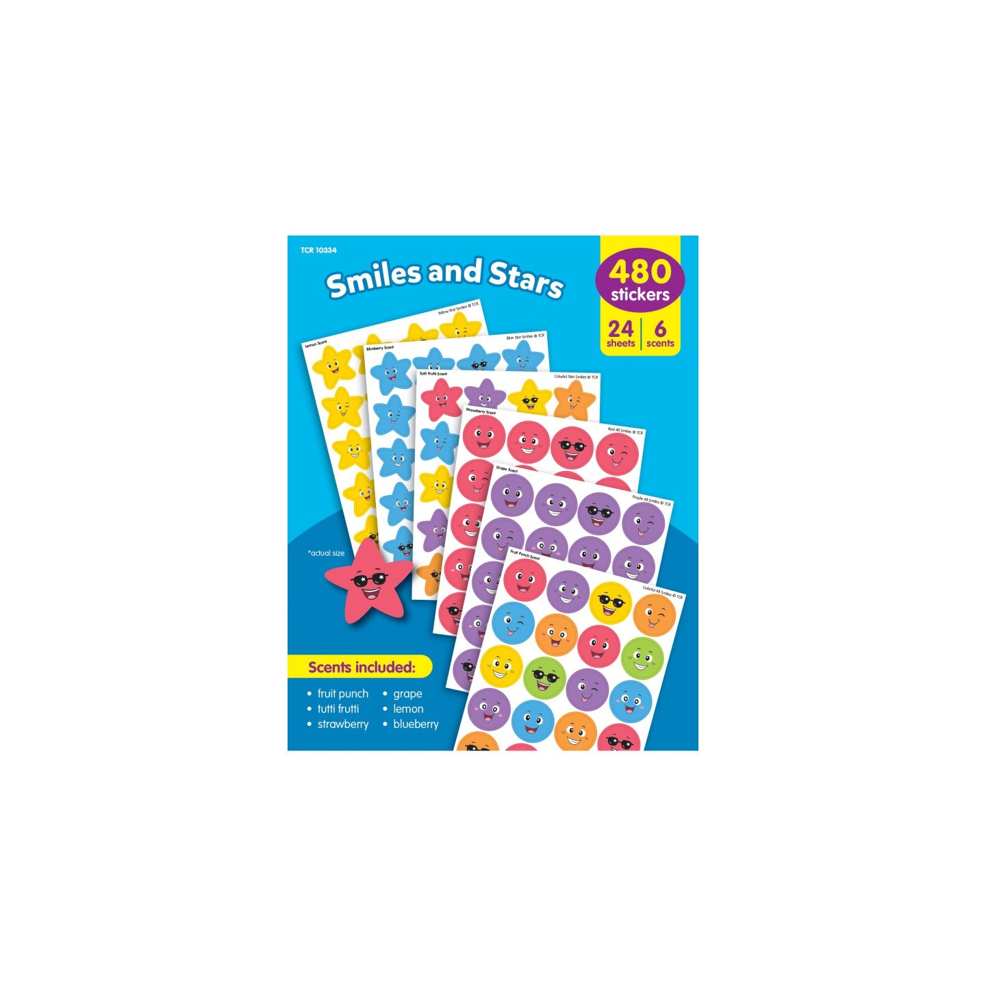 Teacher Created Resources Smiles and Stars Smelly Stickers Variety Pack