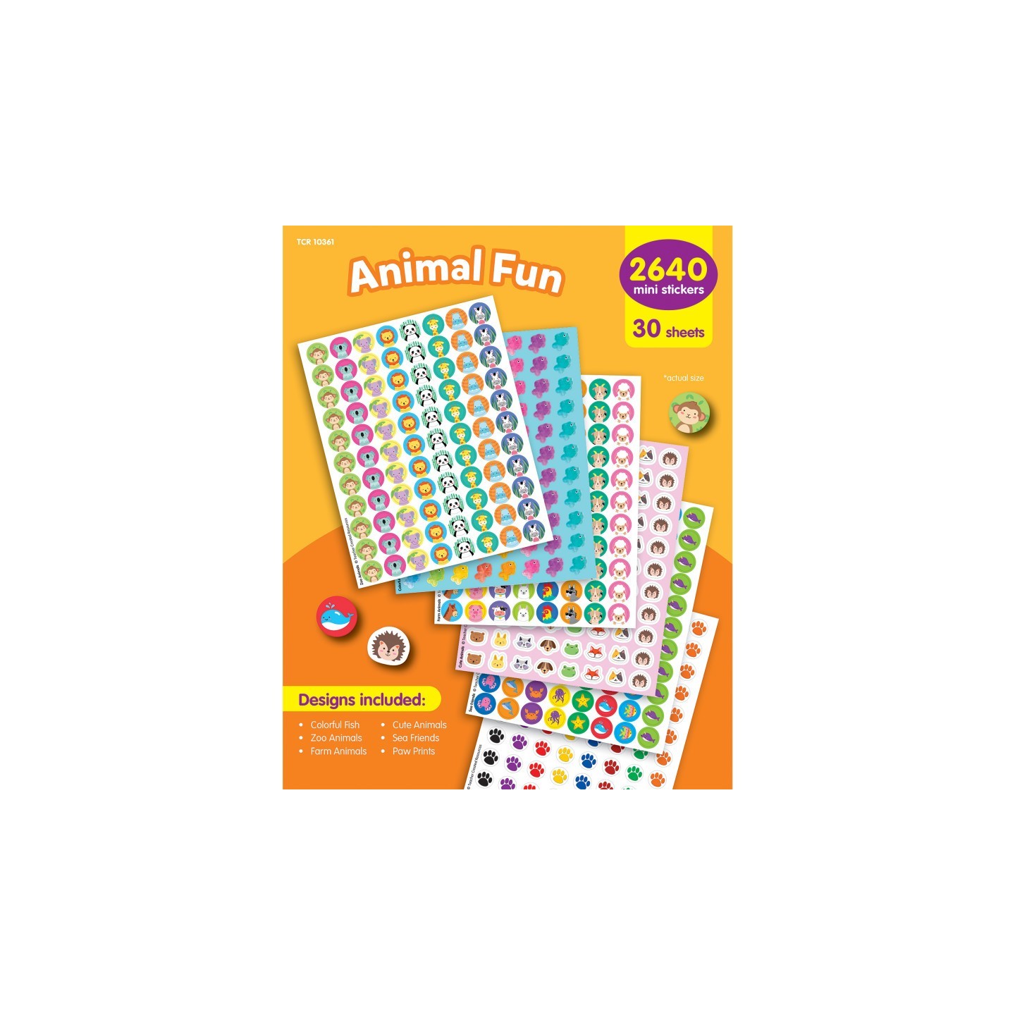 Teacher Created Resources® Animal Fun Mini Stickers Variety Pack