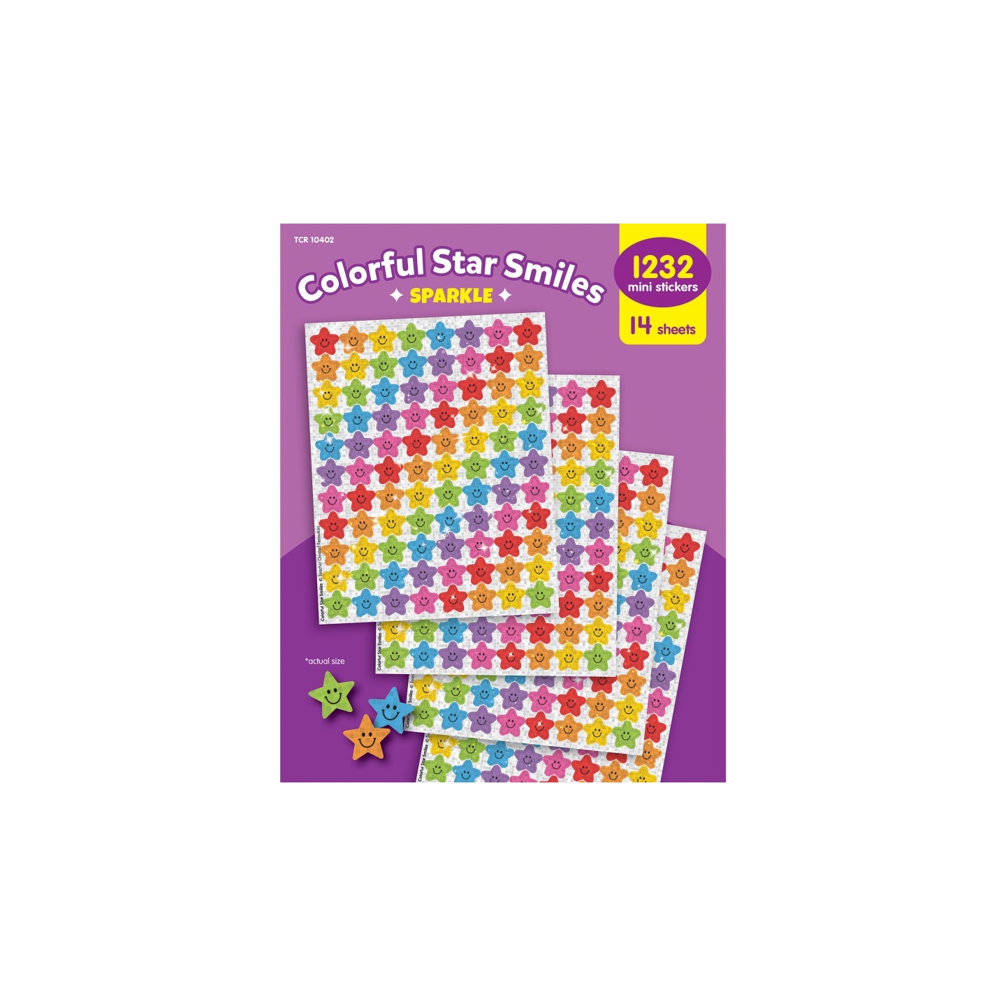 Teacher Created Resources Colorful Star Smiles Sparkle Mini Stickers Value Pack